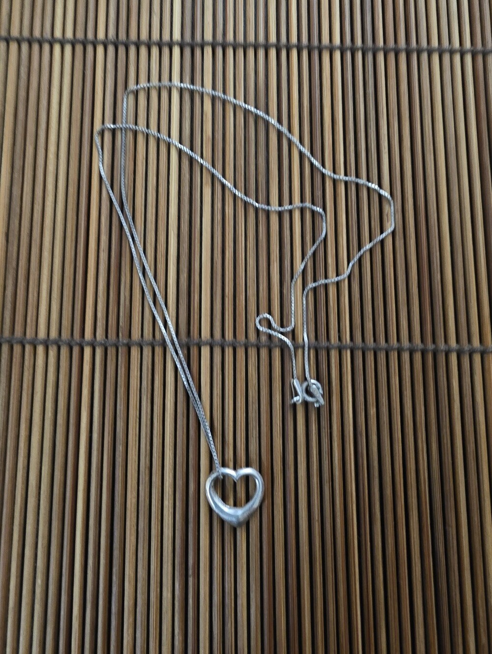 925 Silver Floating Heart Necklace (Vintage)